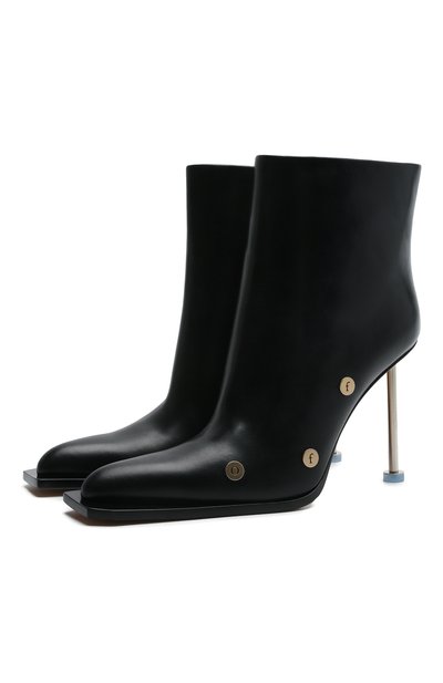 Кожаные ботильоны OFF-WHITE черного цвета по цене 151500 руб., арт. 0WID007S21LEA0011000, фото 1 Кожаные ботильоны OFF-WHITE, арт. 0WID007S21LEA0011000, фото 1