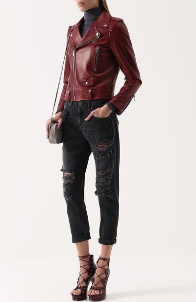 Укороченные джинсы прямого кроя с потертостями TWO WOMEN IN THE WORLD, арт. M0RICH 1/NDRJ0, фото 2