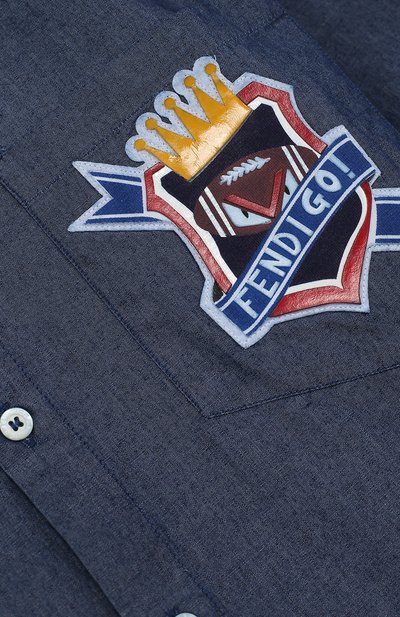 Джинсовая рубашка с нашивкой FENDI, арт. JMC054/25B/10A-12A, фото 3