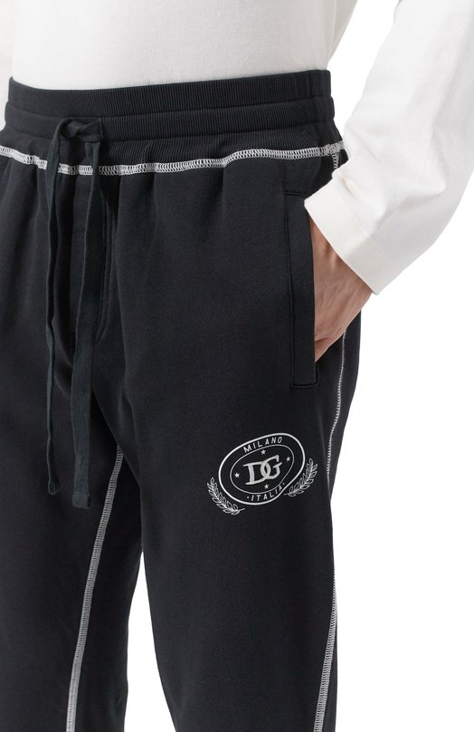 Хлопковые брюки Dolce & Gabbana GZ12AZ/G7N0N Чёрный  GZ12AZ/G7N0N Фото 5