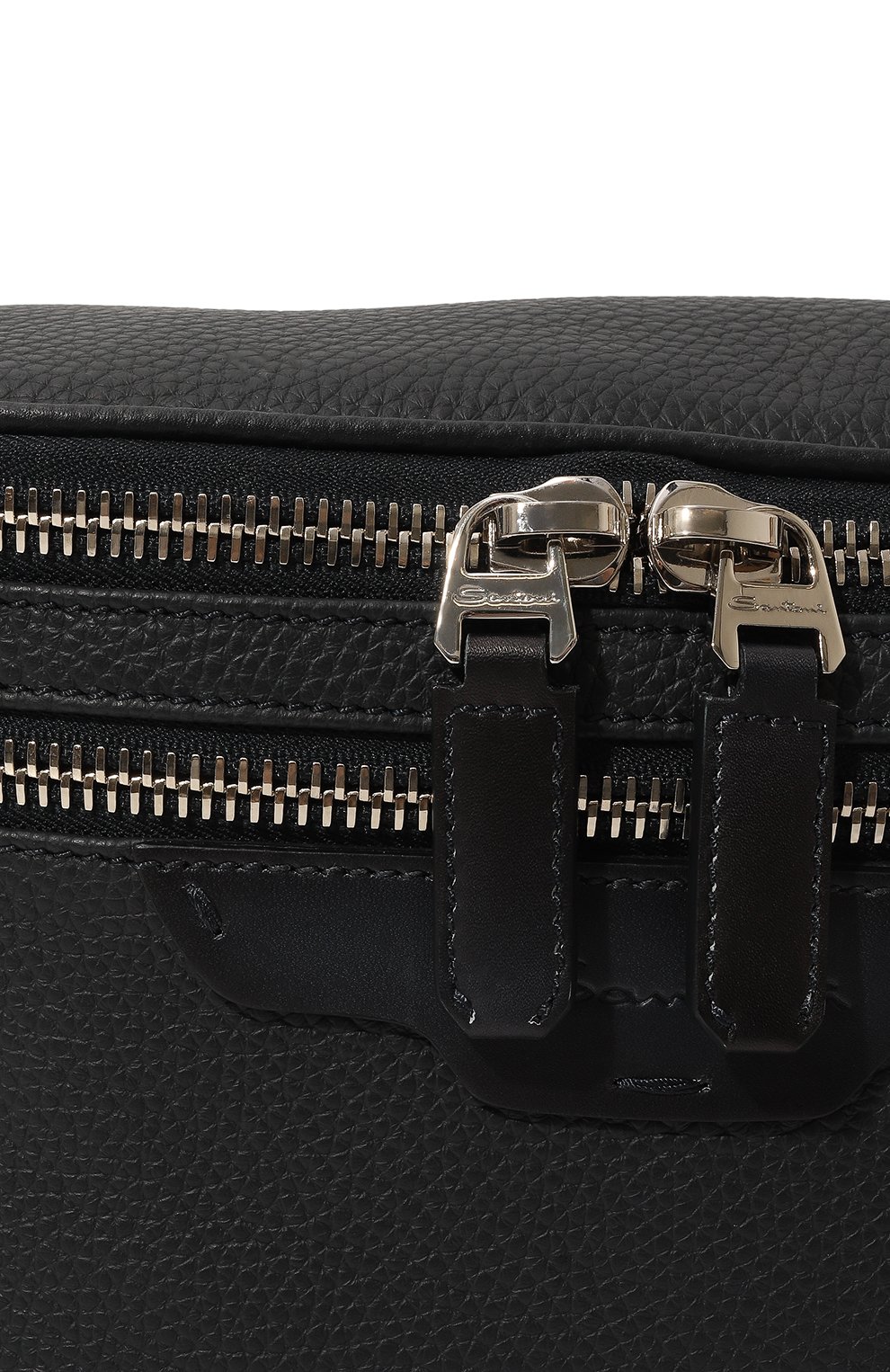 Кожаная поясная сумка SANTONI темно-синего цвета по цене 99100 руб., арт. UIBBA2365EN-A2IBU60, фото 3 Кожаная поясная сумка SANTONI, арт. UIBBA2365EN-A2IBU60, фото 3