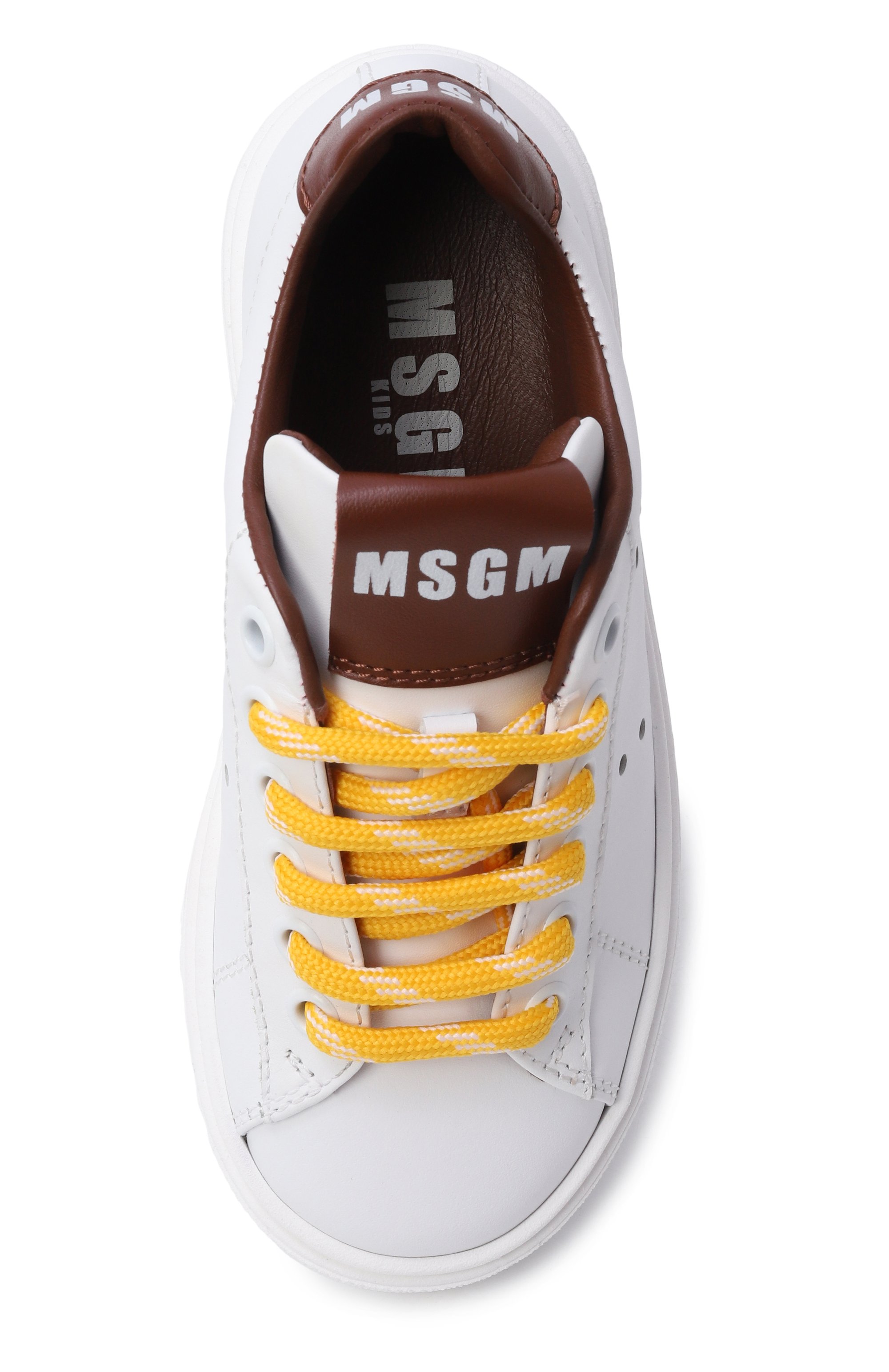 Кожаные кеды MSGM KIDS, арт. 82489/VAR1_001, фото 4