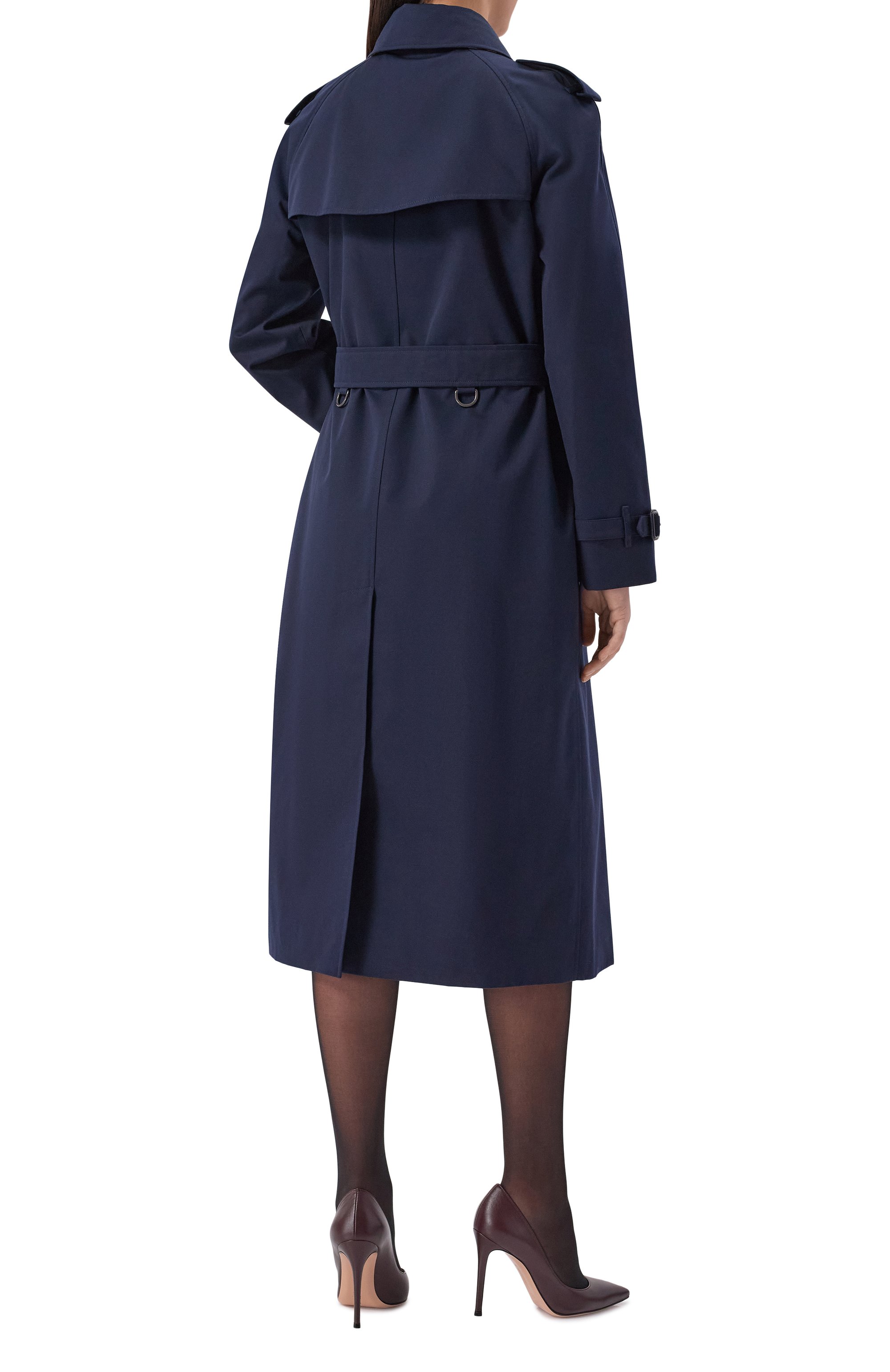 Хлопковый тренч BURBERRY темно-синего цвета по цене 331000 руб., арт. 8059242, фото 4 Хлопковый тренч BURBERRY, арт. 8059242, фото 4