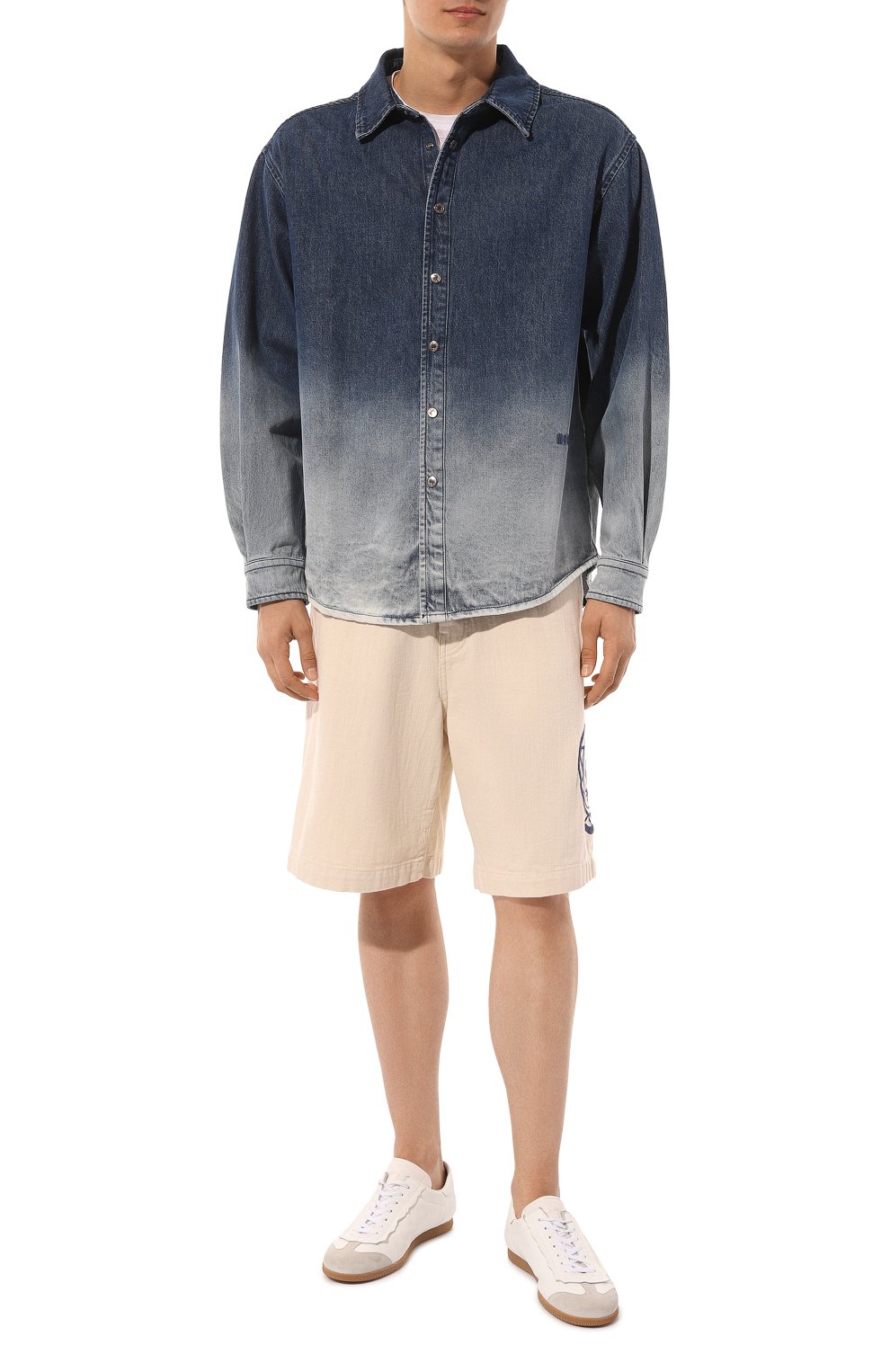 Хлопковые шорты DROLE DE MONSIEUR кремового цвета по цене 41850 руб., арт. D-BS127-C0119-EC, фото 2 Хлопковые шорты DROLE DE MONSIEUR, арт. D-BS127-C0119-EC, фото 2