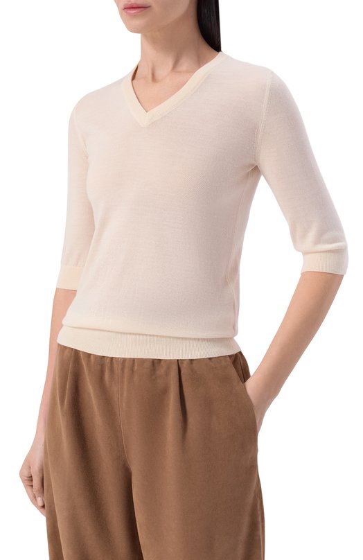 Пуловер из кашемира и шелка MVST M26.CSW.K413/JAIPUR Кремовый  M26.CSW.K413/JAIPUR Фото 3