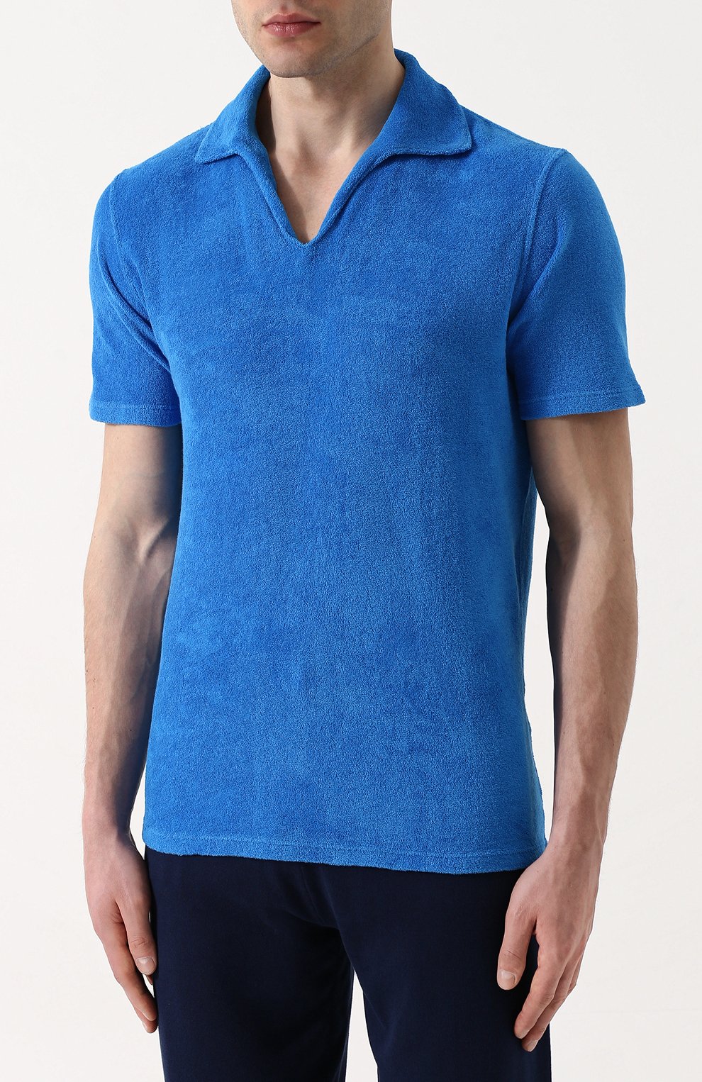 Хлопковое поло с v-образным вырезом ANDREA CAMPAGNA, арт. EUR0/D, фото 3
