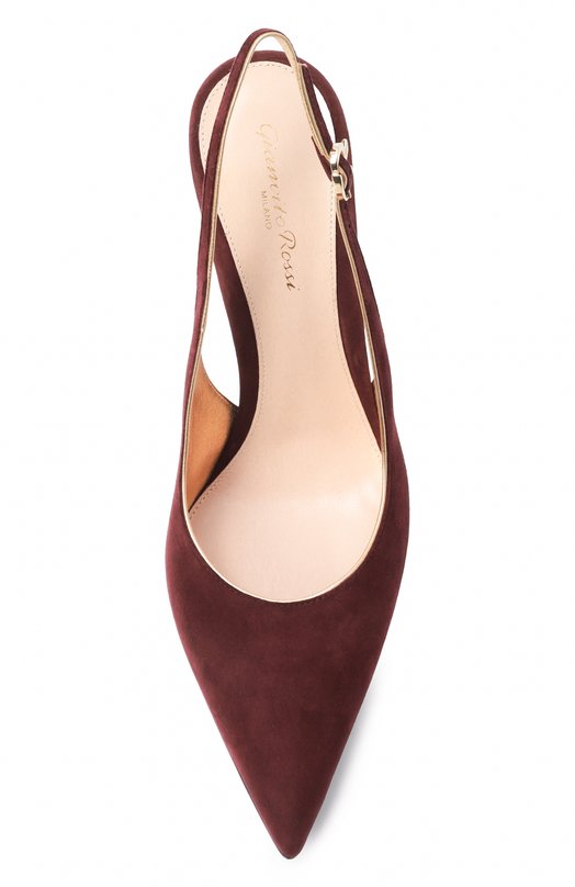 Замшевые туфли Ribbon Sling 95 Gianvito Rossi G95532.95RIC.XCKRYMK Бордовый  G95532.95RIC.XCKRYMK Фото 6