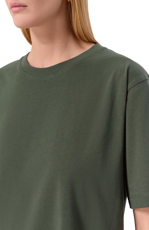 Хлопковая футболка Dries Van Noten 011101-2600-613 Зелёный  011101-2600-613 Фото 5