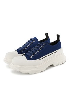 Мужские текстильные ботинки tread slick ALEXANDER MCQUEEN синего цвета, арт. 604257/W4LR1 | Фото 1 (Материал внешний: Текстиль; Мужское Кросс-КТ: Ботинки-обувь; Материал внутренний: Натуральная кожа; Материал сплава: Проставлено; Материал утеплителя: Без утеплителя; Подошва: Массивная; Дра�гоценные камни: Проставлено; Длина стельки: 26,6, 27,3, 27,6, 28,0, 28,3, 28,7, 29,0, 29,3, 29,6, 30,0)