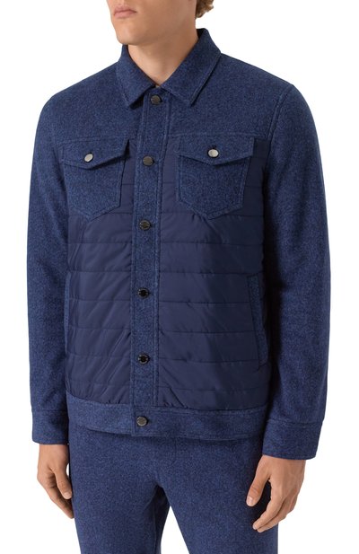 Куртка из хлопка и шерсти CAPOBIANCO синего цвета по цене 114000 руб., арт. 19M183.FSNY., фото 3 Куртка из хлопка и шерсти CAPOBIANCO, арт. 19M183.FSNY., фото 3