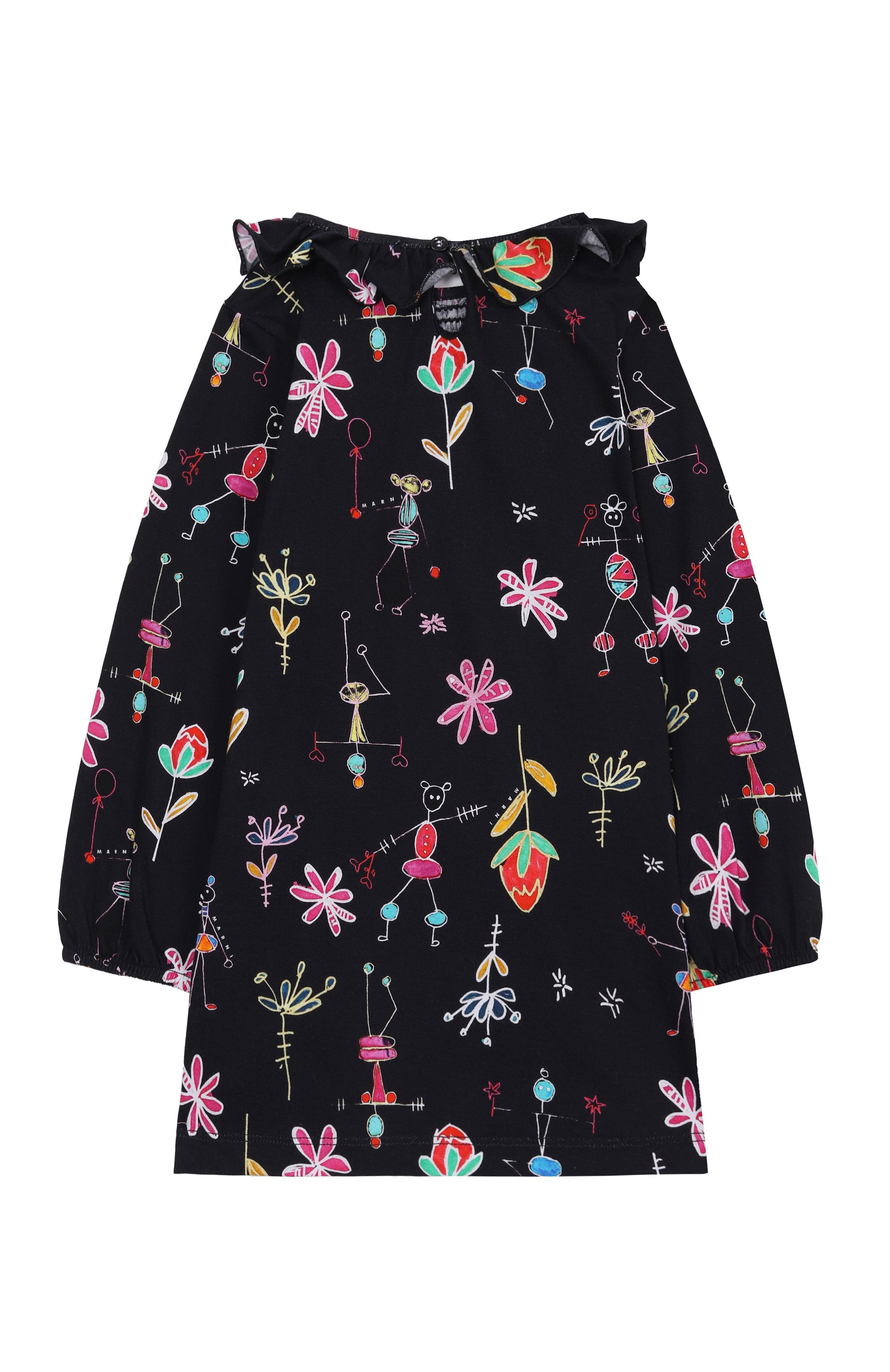 Хлопковое платье MARNI темно-синего цвета по цене 11950 руб., арт. M01517/M00VM, фото 2 Хлопковое платье MARNI, арт. M01517/M00VM, фото 2