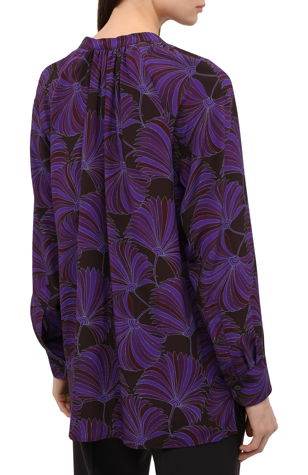 Шелковая рубашка DRIES VAN NOTEN фиолетового цвета по цене 74000 руб., арт. 202-10754-1200, фото 4 Шелковая рубашка DRIES VAN NOTEN, арт. 202-10754-1200, фото 4