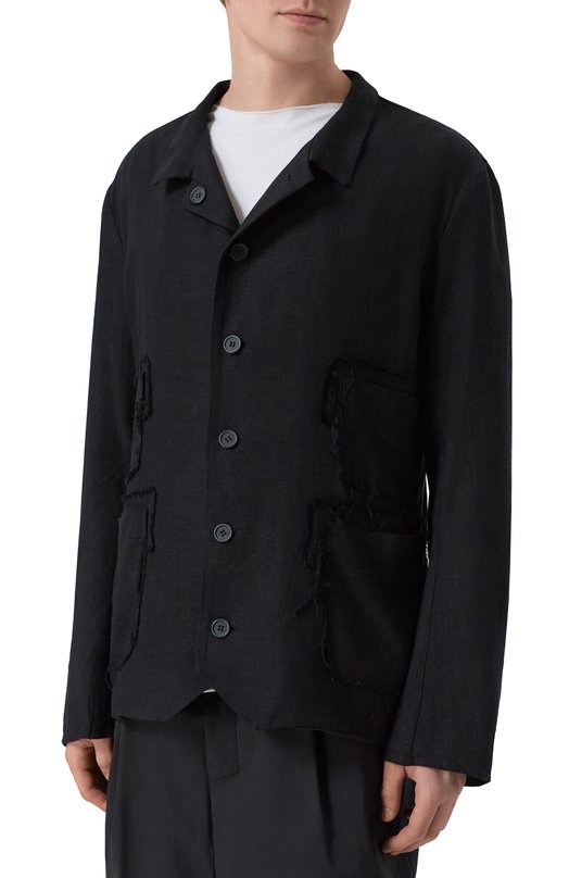 Двусторонний пиджак из вискозы и льна 139Dec SUT617-BK Чёрный  SUT617-BK Фото 3
