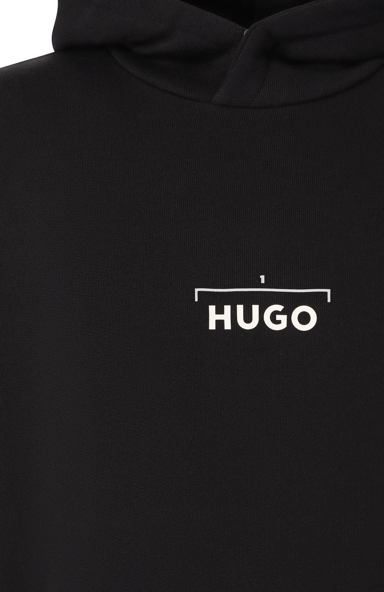 Мужской хлопковое худи HUGO черного цвета, арт. 50531738 | Фото 6 (Материал сплава: Проставлено; Материал внешний: Хлопок, Синтетический материал; Драгоценные камни: Проставлено; Рукава: Длинные; Длина (для топов): Стандартные; Принт: С принтом; Стили: Кэжуэл; Мужское Кросс-КТ: Худи-одежда)