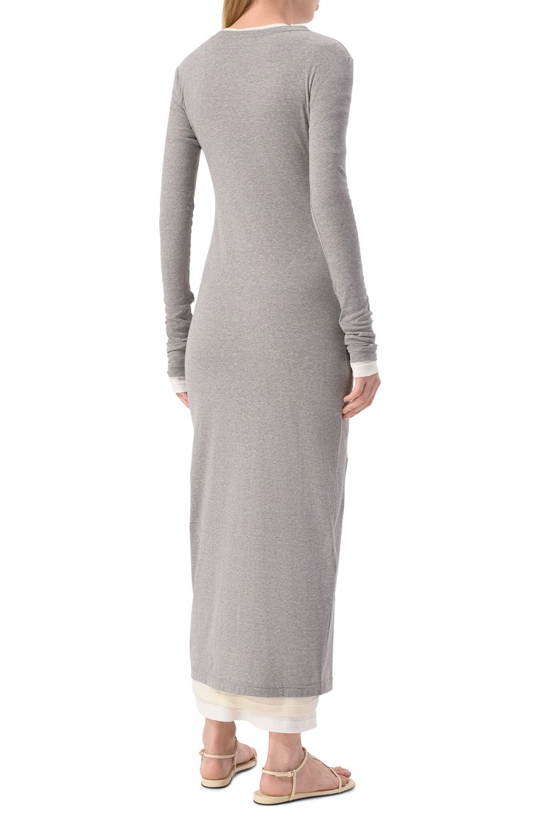 Женское комплект из трех платьев JIL SANDER разноцветного цвета, арт. J40FV0103/JTN357 | Фото 4 (Длина Ж (юбки, платья, шорты): Миди; Ав�томатизация ТО: Проставлено; Автоматизация состава: Проставлено; Рукава: Длинные; Материал внешний: Хлопок; Случай: Повседневный; Женское Кросс-КТ: Платье-одежда; Стили: Кэжуэл)
