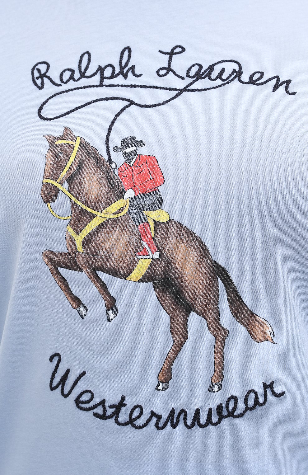 Хлопковая футболка POLO RALPH LAUREN голубого цвета по цене 8295 руб., арт. 211800354, фото 5 Хлопковая футболка POLO RALPH LAUREN, арт. 211800354, фото 5