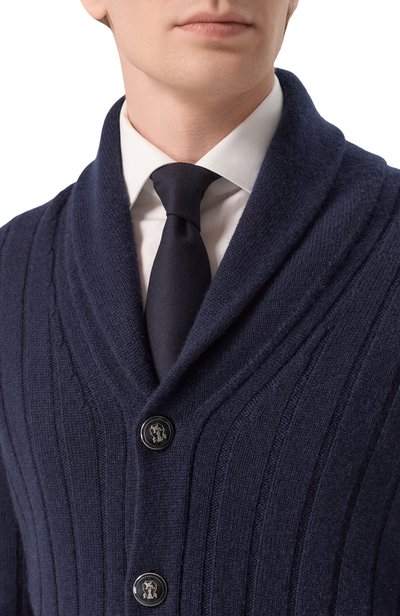 Шерстяной галстук BRUNELLO CUCINELLI темно-синего цвета по цене 25100 руб., арт. ME2260018, фото 2 Шерстяной галстук BRUNELLO CUCINELLI, арт. ME2260018, фото 2
