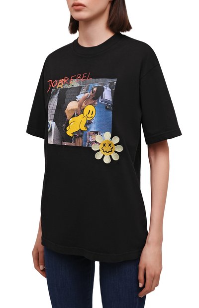 Хлопковая футболка DOMREBEL черного цвета по цене 14200 руб., арт. B00TY/0VER TEE/W, фото 3 Хлопковая футболка DOMREBEL, арт. B00TY/0VER TEE/W, фото 3