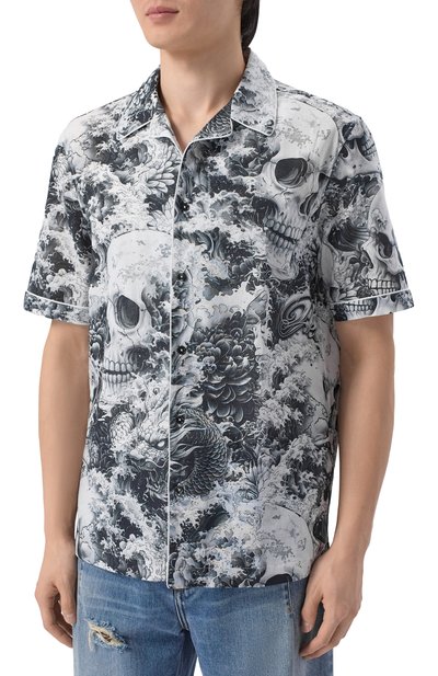 Рубашка изо льна и хлопка PHILIPP PLEIN, арт. SAFC MRP2551 PTE003N, фото 3