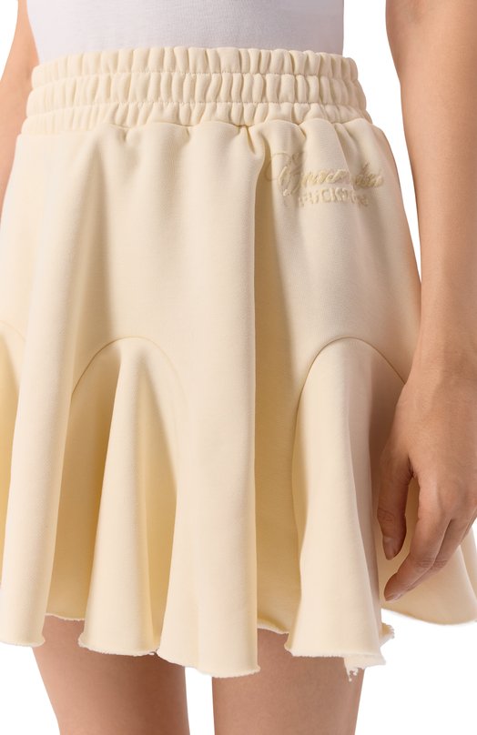 Хлопковая юбка Comme des Fuckdown CFABW01394 Кремовый  CFABW01394 Фото 5