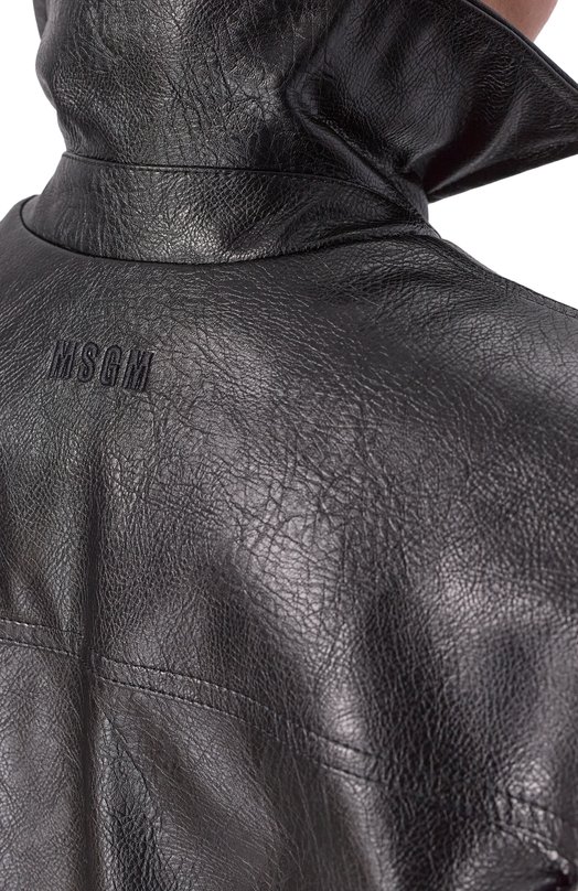 Бомбер из экокожи MSGM 3942MDH03X/257804 Чёрный  3942MDH03X/257804 Фото 5