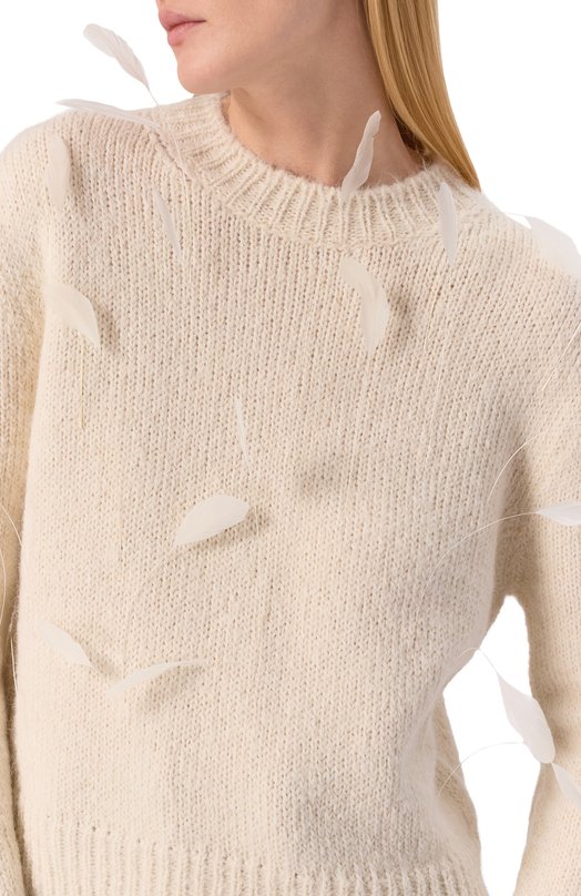 Шерстяной свитер Jil Sander J03GP0179/J14810 Кремовый  J03GP0179/J14810 Фото 5