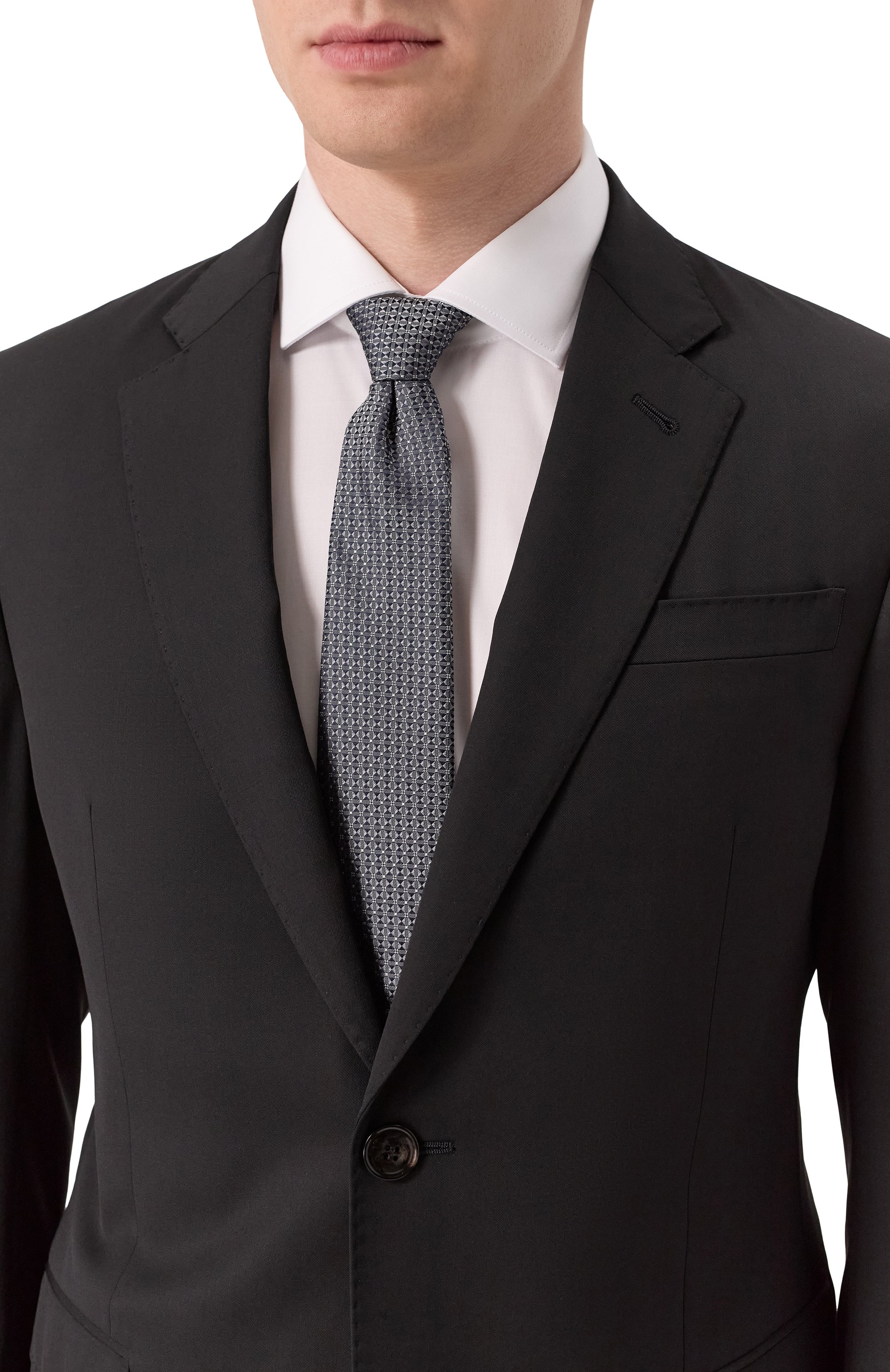 Шелковый галстук EMPORIO ARMANI темно-синего цвета по цене 15300 руб., арт. EM001346/TE13715, фото 2 Шелковый галстук EMPORIO ARMANI, арт. EM001346/TE13715, фото 2