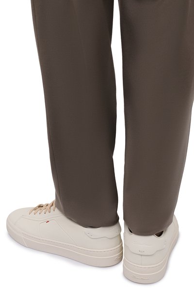 Кожаные кеды SANTONI кремового цвета по цене 53100 руб., арт. MBGT21553PNNGSSSI50, фото 3 Кожаные кеды SANTONI, арт. MBGT21553PNNGSSSI50, фото 3
