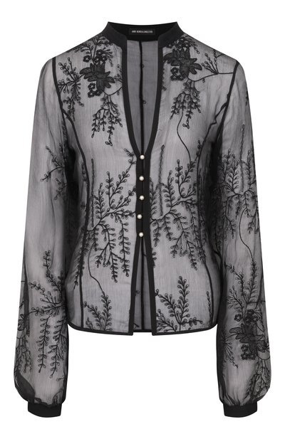 Женская блузка из шелка и хлопка ANN DEMEULEMEESTER, арт. B0014006/FA735