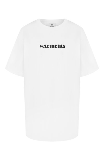 Женская хлопковая футболка VETEMENTS, арт. SS20TR304 1610/W/WHITE