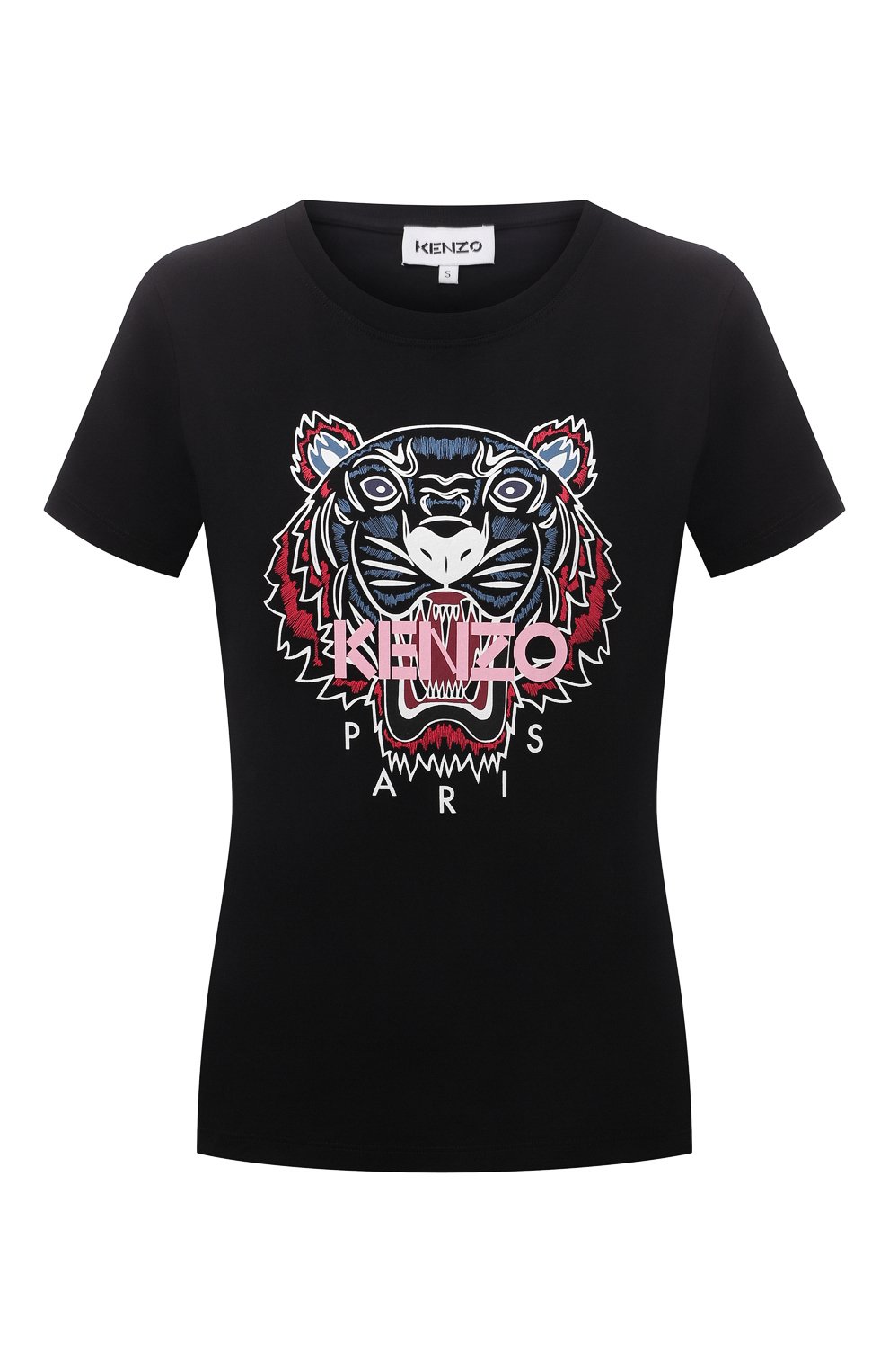 Хлопковая футболка KENZO черного цвета по цене 13800 руб., арт. FC52TS8464YM, фото 1 Хлопковая футболка KENZO, арт. FC52TS8464YM, фото 1