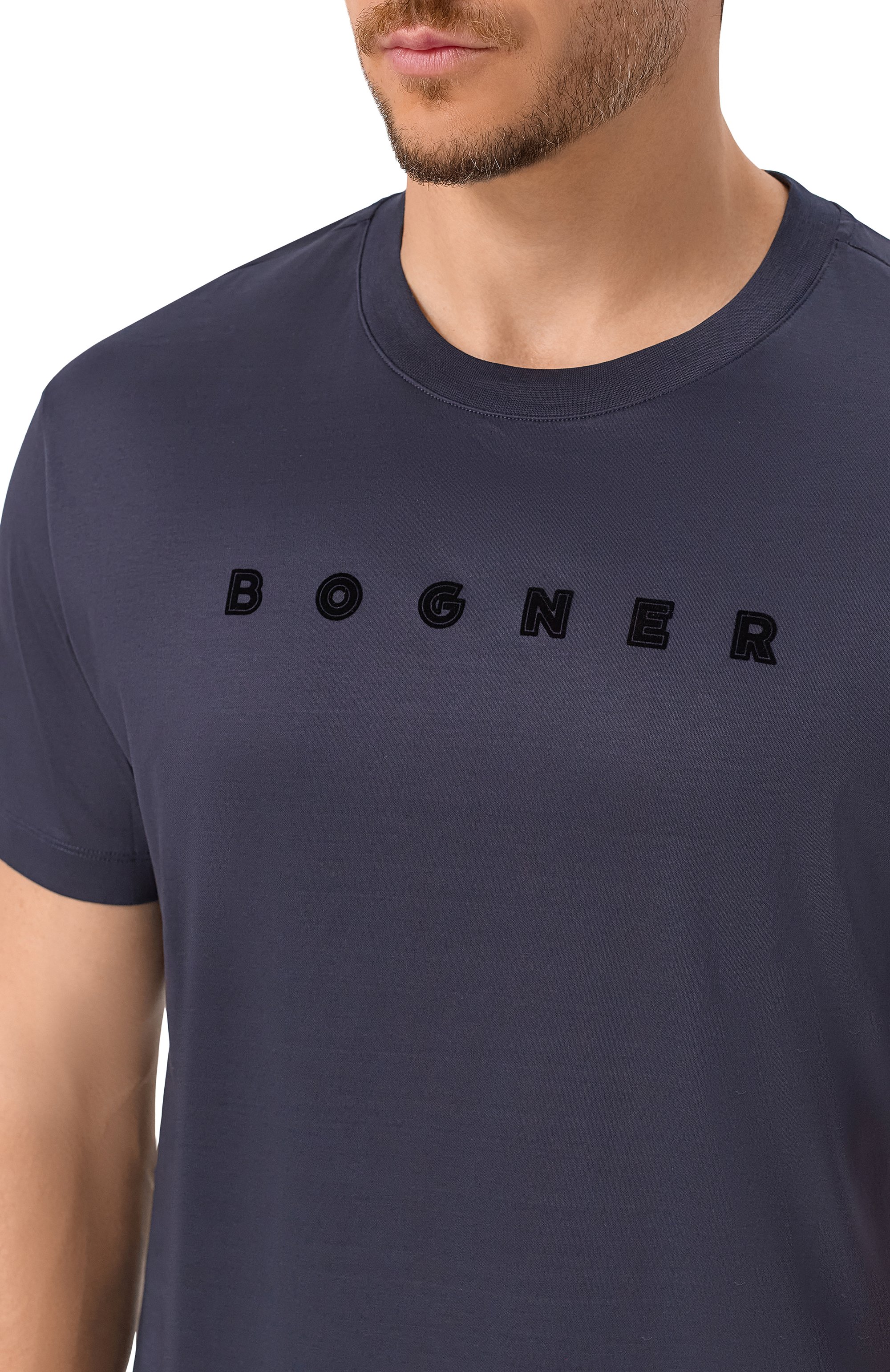 Хлопковая футболка BOGNER темно-синего цвета по цене 14800 руб., арт. 58009178, фото 5 Хлопковая футболка BOGNER, арт. 58009178, фото 5