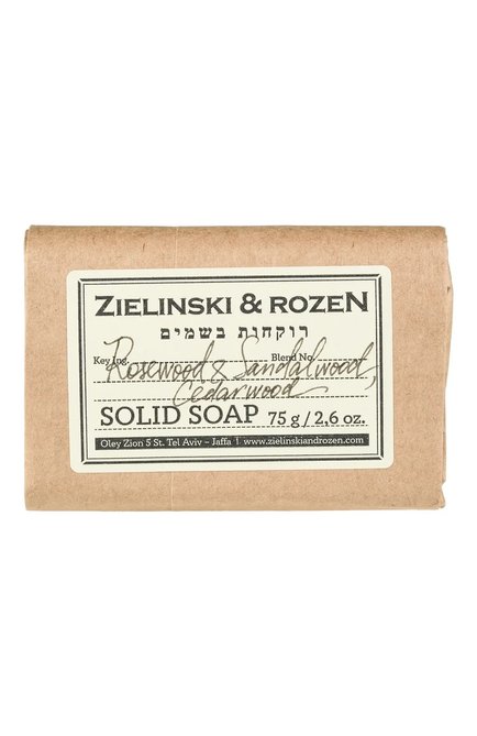 Твердое мыло rosewood & sandalwood, cedarwood (75g) ZIELINSKI&ROZEN бесцветного цвета, арт. 4627153153528 | Фото 1