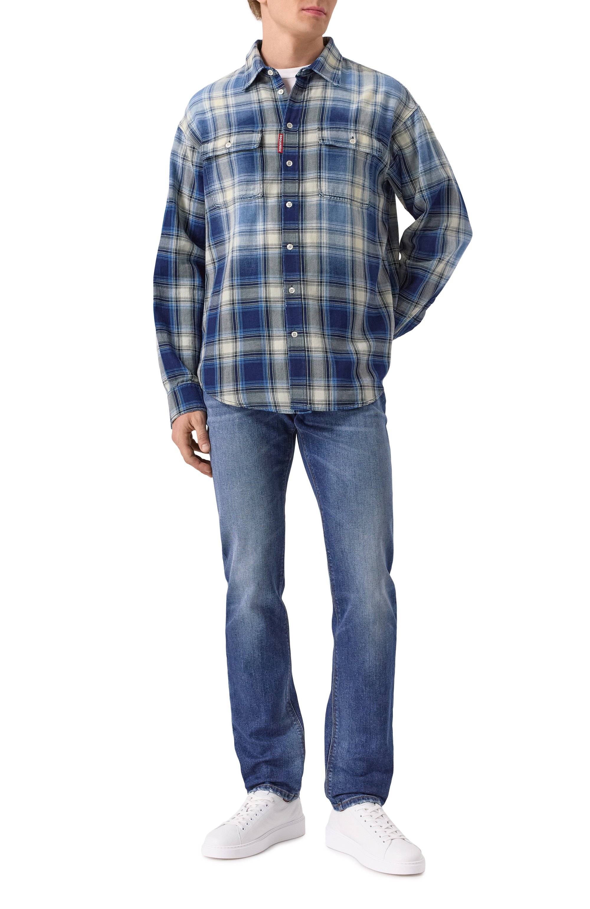 Хлопковая рубашка DSQUARED2, арт. S74DM0899/D35206, фото 2