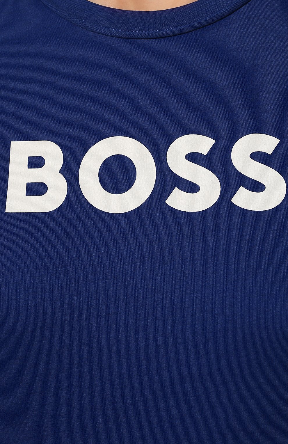 Хлопковая футболка BOSS синего цвета по цене 7560 руб., арт. 50472255, фото 5 Хлопковая футболка BOSS, арт. 50472255, фото 5