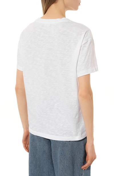 Хлопковая футболка EMPORIO ARMANI белого цвета по цене 16900 руб., арт. 3R2T7I/2JTEZ, фото 4 Хлопковая футболка EMPORIO ARMANI, арт. 3R2T7I/2JTEZ, фото 4