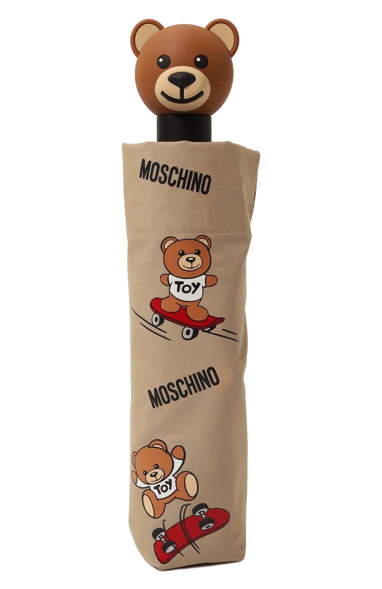 Женский складной зонт MOSCHINO бежевого цвета, арт. 8340-0PENCL0SED | Фото 4 (Материал: Синтетический материал, Текстиль, Металл; Нос: Не проставлено)