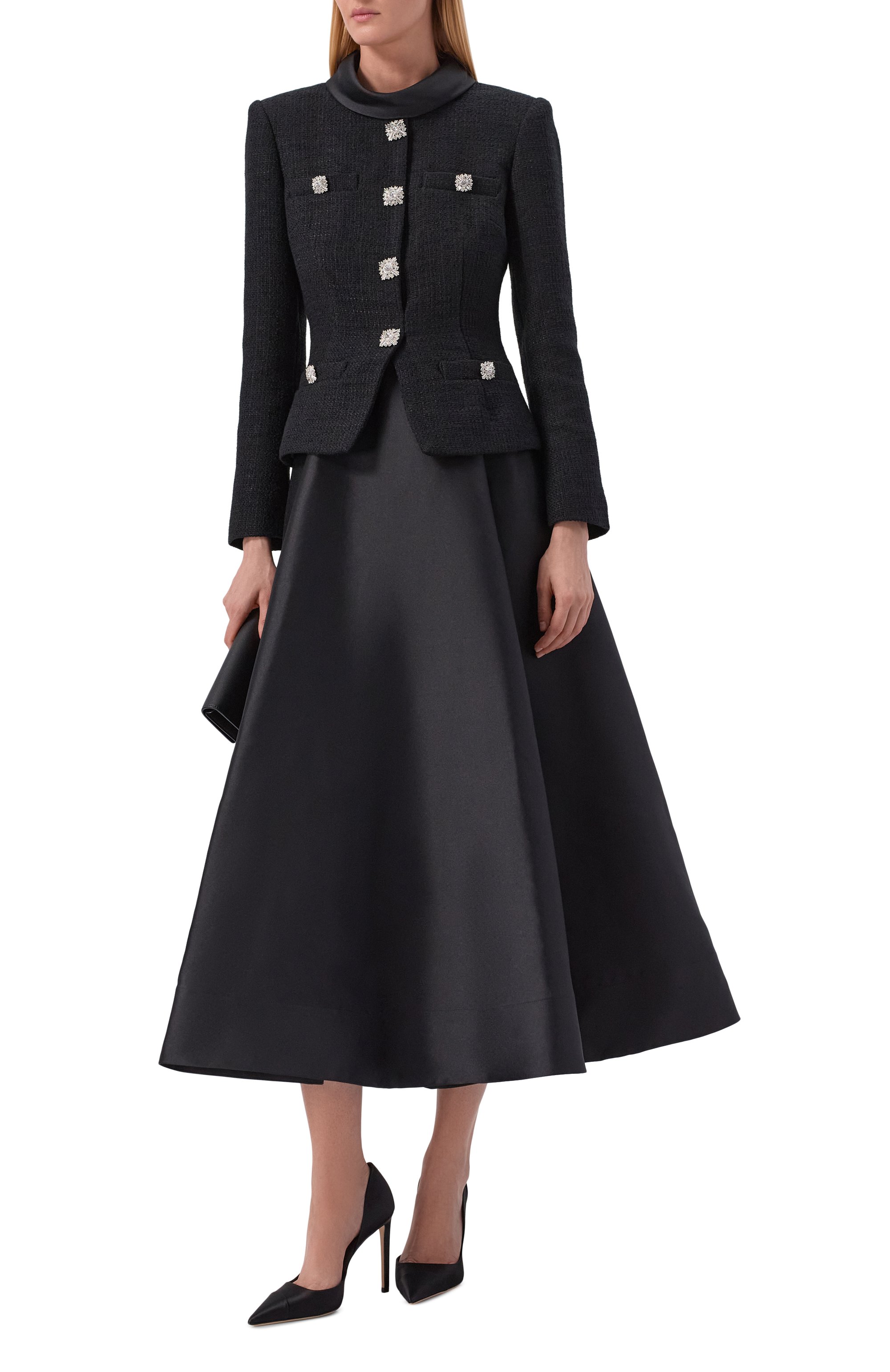 Текстильные туфли brigitte 100 JIMMY CHOO черного цвета по цене 89950 руб., арт. BRIGITTE100SAT, фото 3 Текстильные туфли brigitte 100 JIMMY CHOO, арт. BRIGITTE100SAT, фото 3