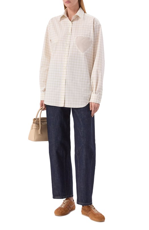 Хлопковая рубашка Moschino A0205/0536 Кремовый  A0205/0536 Фото 2