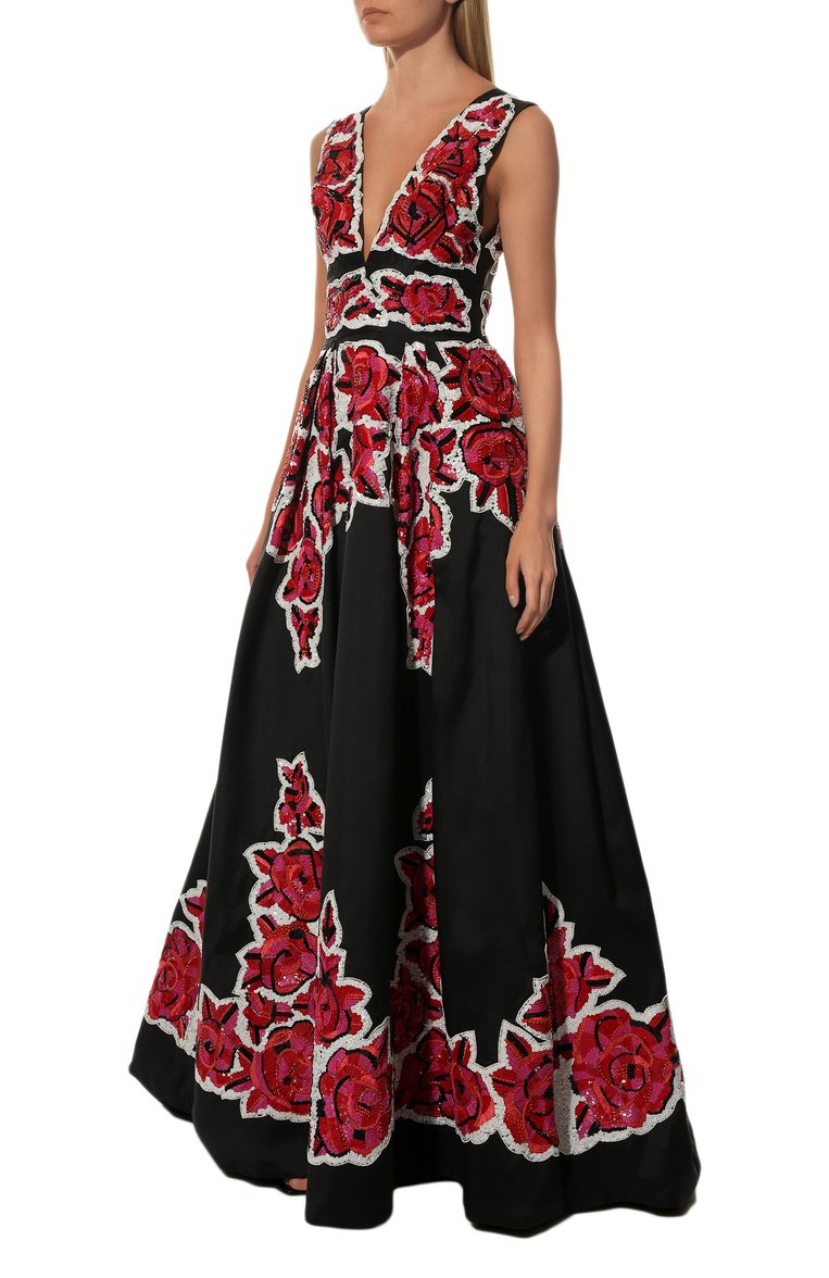 Женское платье с отделкой пайетками ZUHAIR MURAD разноцветного цвета, арт. RD-SS16-028 DL | Фото 3 (Материал внешний: �Синтетический материал, Шелк; Длина Ж (юбки, платья, шорты): Макси; Женское Кросс-КТ: Платье-одежда; Случай: Вечерний; Стили: Романтичный; Региональные ограничения белый список (Axapta Mercury): Не проставлено; Нос: Не проставлено; Рукава: Без рукавов)