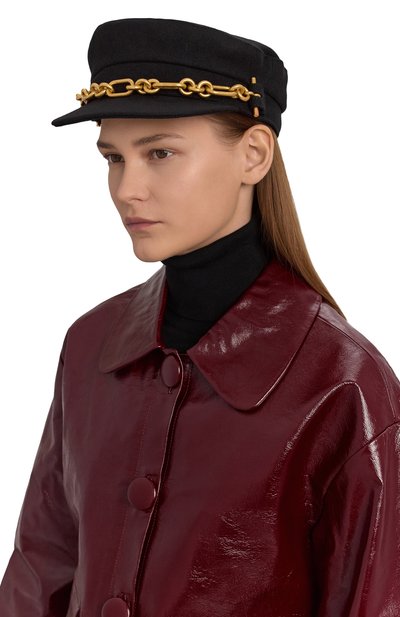Шерстяное кепи BALMAIN черного цвета по цене 82400 руб., арт. FF1XB290/WD09, фото 2 Шерстяное кепи BALMAIN, арт. FF1XB290/WD09, фото 2