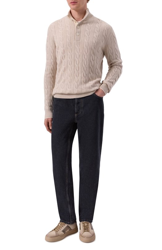 Кожаные кеды Gloria Santoni MBGG22018TARTG0N Бежевый  MBGG22018TARTG0N Фото 2