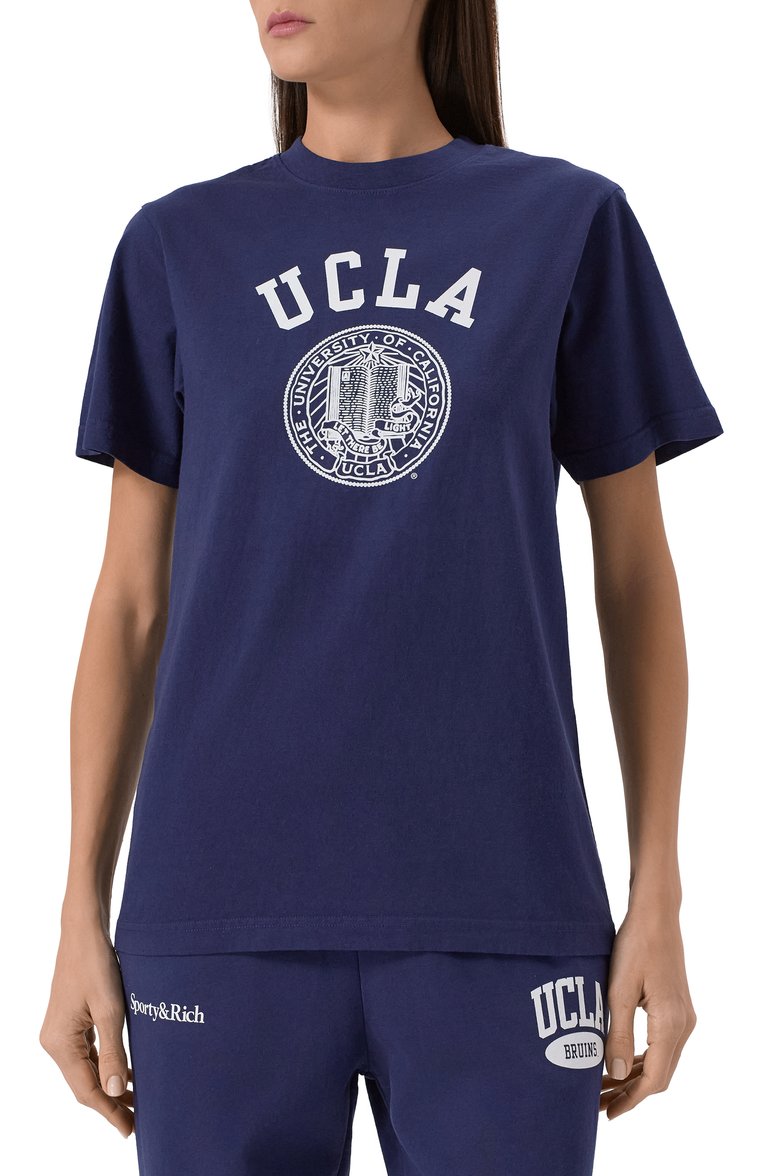 Хлопковая футболка sporty & rich x ucla SPORTY AND RICH, арт. T0043615639BL106, фото 1