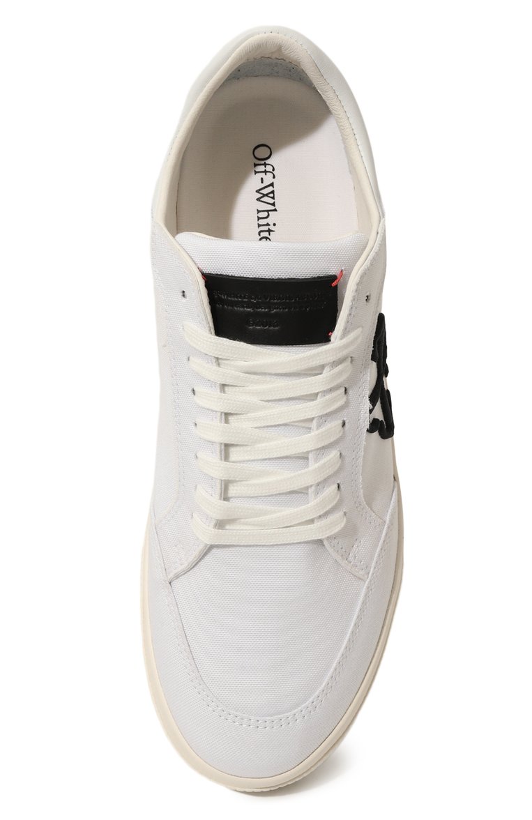 Мужские текстильные кеды new vulcanized OFF-WHITE белого цвета, арт. 0MIA293C99FAB001 | Фото 6 (Драгоценные камни: Проставлено; Материал внутренний: Текстиль; Материал внешний: Текстиль; Материал сплава: Проставлено; Подошва: Массивная; Стили: Классический; Материал утеплителя: Без утеплителя)