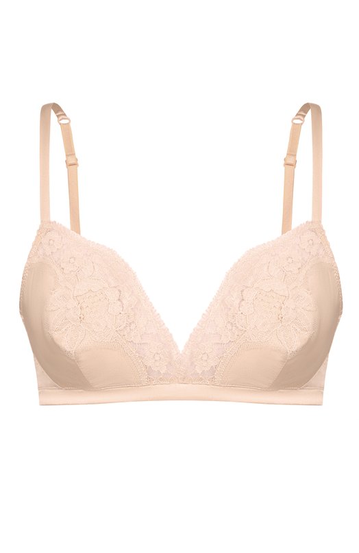 Бюстгальтер из шелка и хлопка Dolce & Gabbana 01A01T/0N013 Бежевый 01A01T/0N013