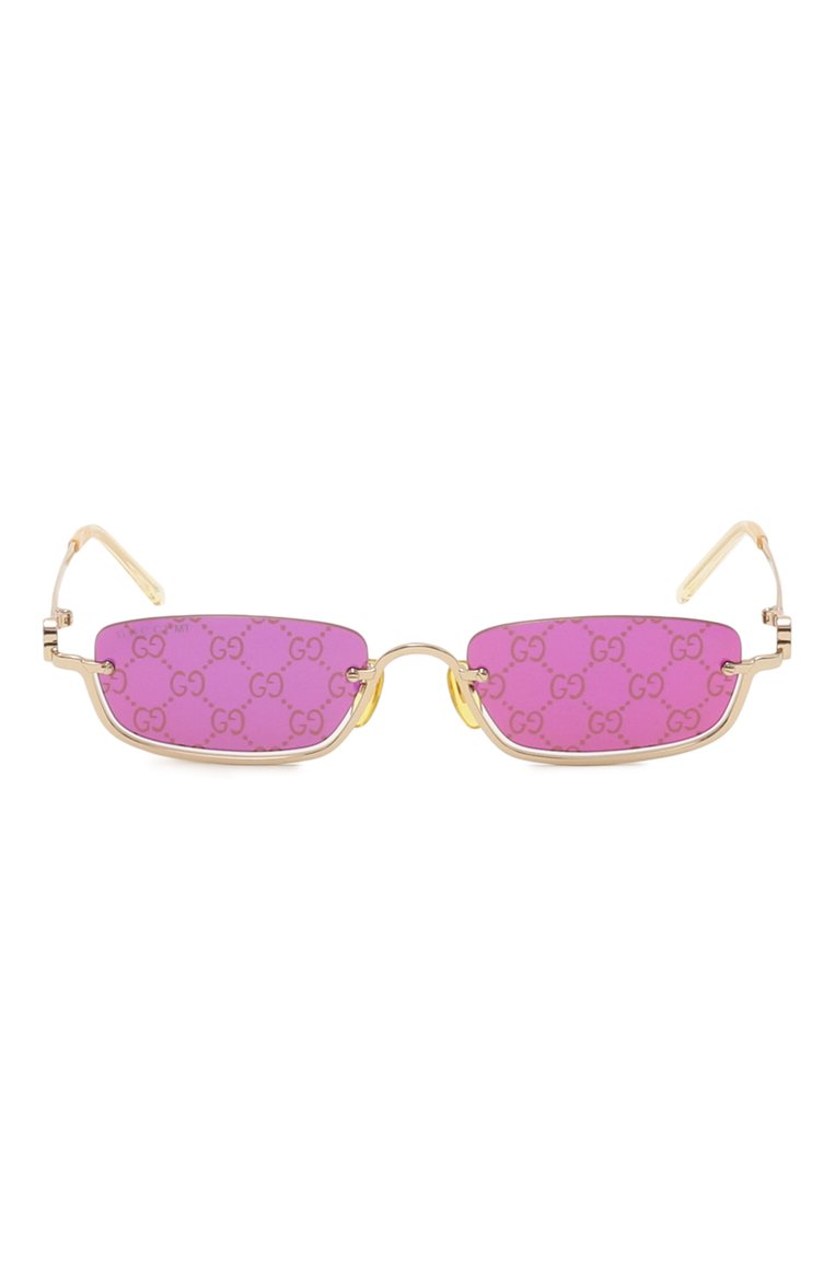 Женские солнцезащитные очки GUCCI розового цвета, арт. GG1278S 005 | Фото 3 (Нос: Не проставлено; Региональные ограничения белый список (Axapta Mercury): Не проставлено; Материал: Металл; Тип очков: С/з; Оптика Гендер: оптика-женское; Очки форма: Прямоугольные, Безоправные)