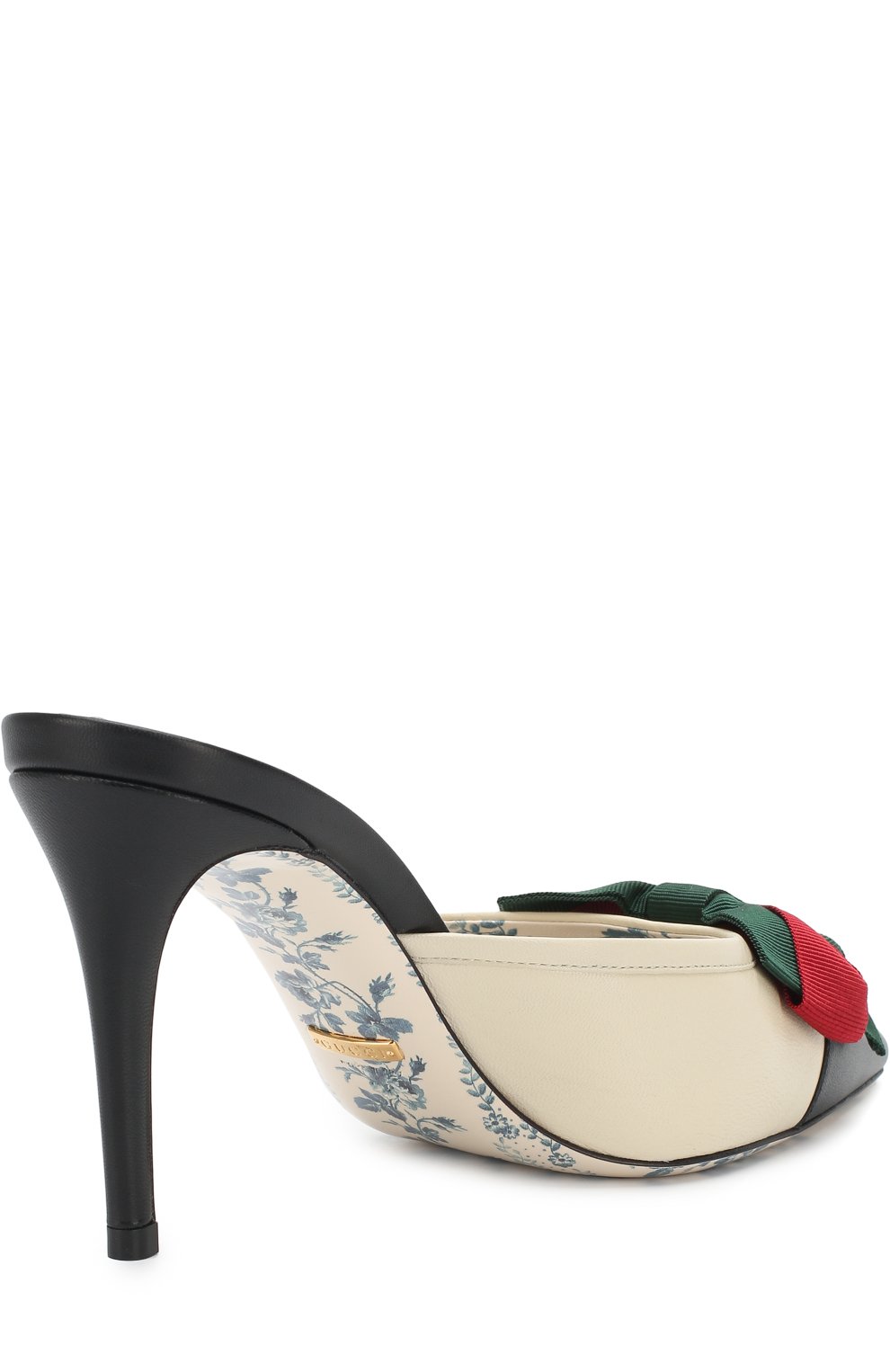 Кожаные мюли с бантом на шпильке GUCCI, арт. 519569/0HEC0, фото 4