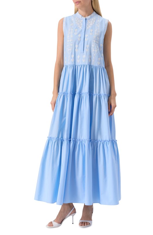 Хлопковое платье Giambattista Valli 25SSSVFP5101/40P0P Голубой  25SSSVFP5101/40P0P Фото 3