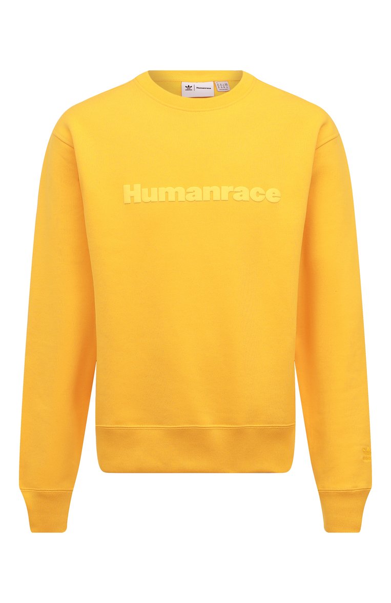 Мужской хлопковый свитшот adidas originals x pharrell williams ADIDAS ORIGINALS желтого цвета, арт. HI5544 | Фото 1 (Материал внешний: Хлопок; Рукава: Длинные; Длина (для топов): Стандартные; Мужское Кросс-КТ: свитшот-одежда; Принт: С принтом; Стили: Спорт-шик)