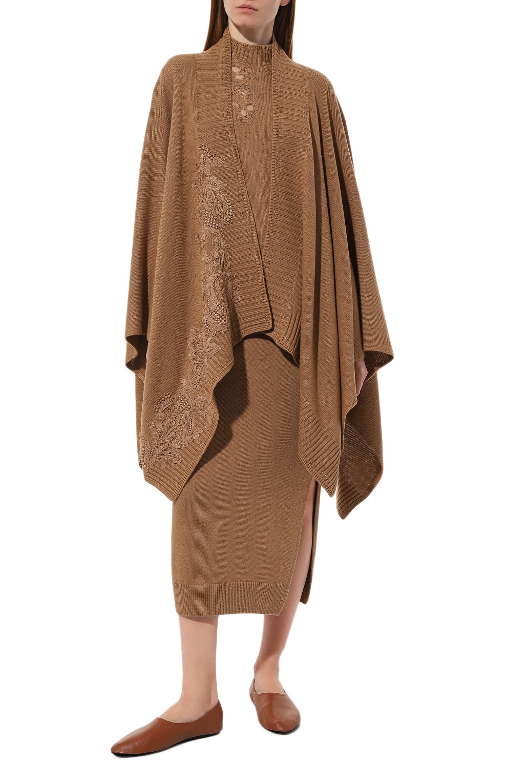 Накидка из вискозы и шерсти ERMANNO SCERVINO, арт. D434D500APDAN, фото 3